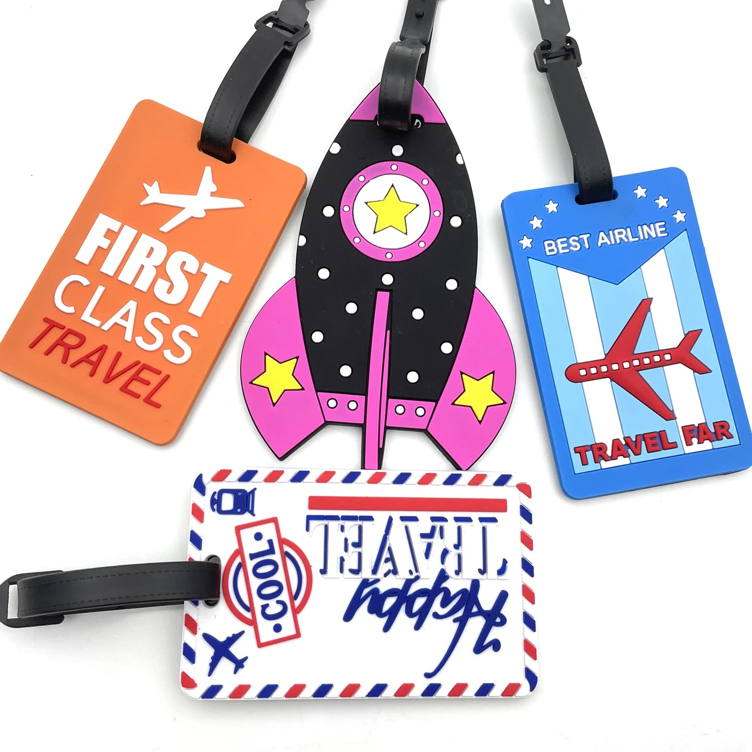 1pc/2pcs/4pcs Accessori da viaggio di moda Etichetta per bagagli creativa Gel di silice Porta valigia Bagagli Etichette d'imbarco Etichetta portatile