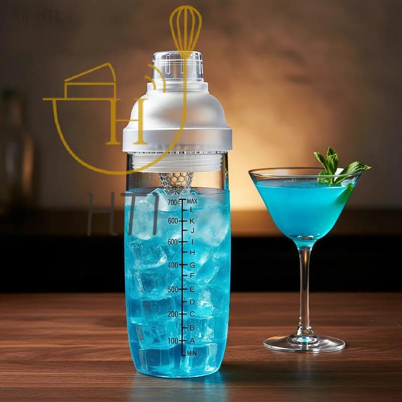 Bartender Cocktail Shaker Measuring Jigger 2 Pcs Set Easy Operation for Home Bar Birthday Party Drink Mixing