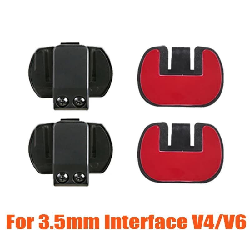 Base con nastro biadesivo per clip di montaggio da 2 pezzi per Xinowy/EJEAS V6 Pro V4 PLUS (Jack da 3,5 mm) V4 Pro Auricolare Bluetooth per casco da moto