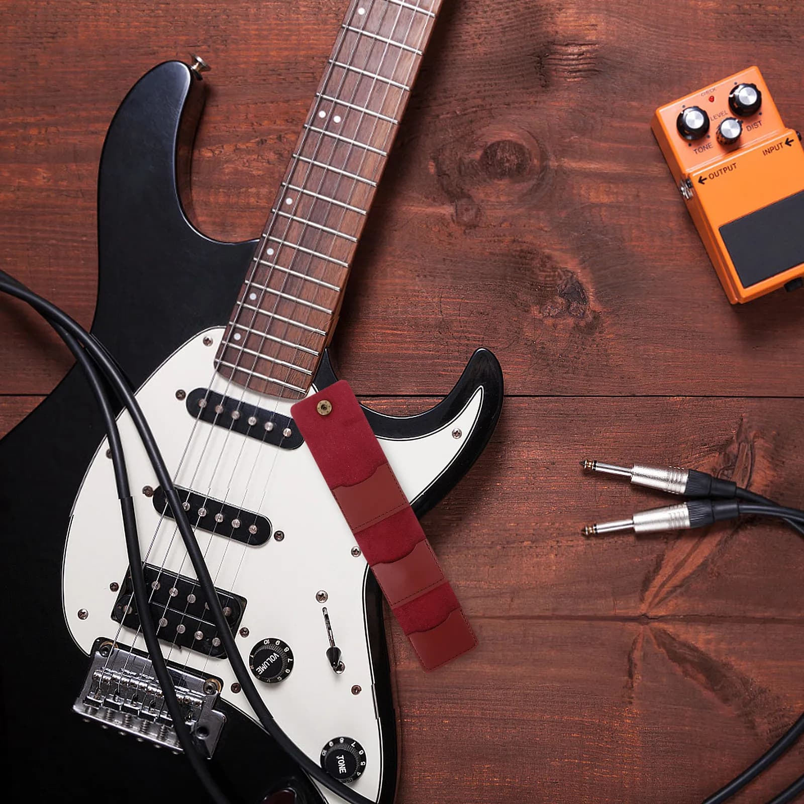 Custodia Porta Plettri per Chitarra in PU, Universale per Chitarra Acustica, Elettrica e Basso, Organizzatore Portatile per Plettri