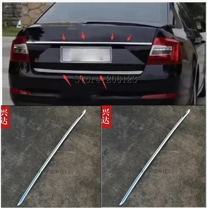 FIT FOR 2014-2017 for skoda Octavia A7 CHROME REAR BOOT DOOR TRUNK COVER TRIM TAILGATE GARNISH MOLDING STRIP Accessories