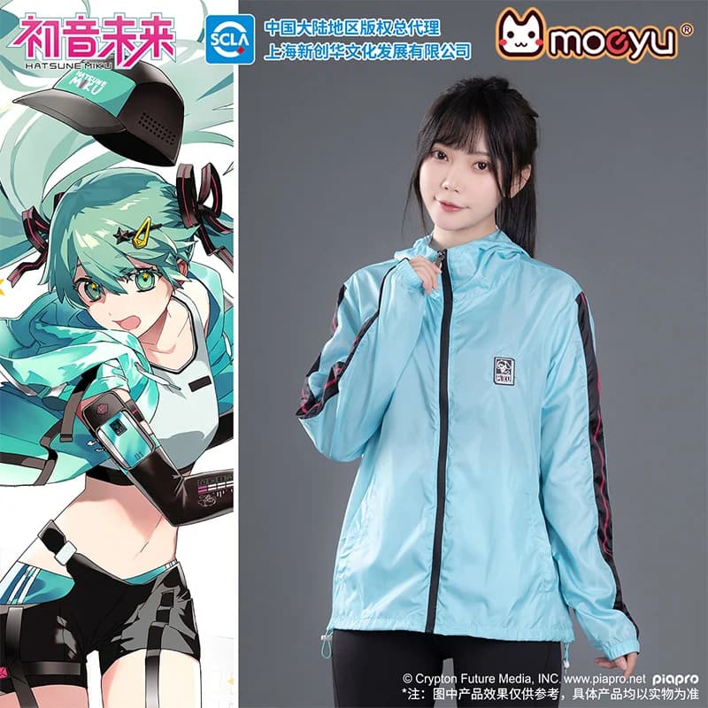 Hot Hatsune Miku Uomo Donna Hoddy Giacca di protezione solare Resistente ai raggi UV Outdoor Casual Vocaloid Costume Cappotto antivento Abbigliamento