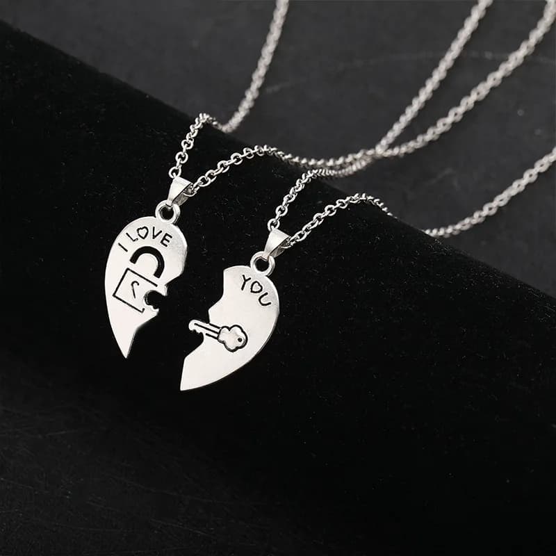 Coppia Cuore Puzzle Ti amo Blocco Chiave Ciondolo Coppia Collana Pendenti Collane per Amanti Regali di gioielli di San Valentino
