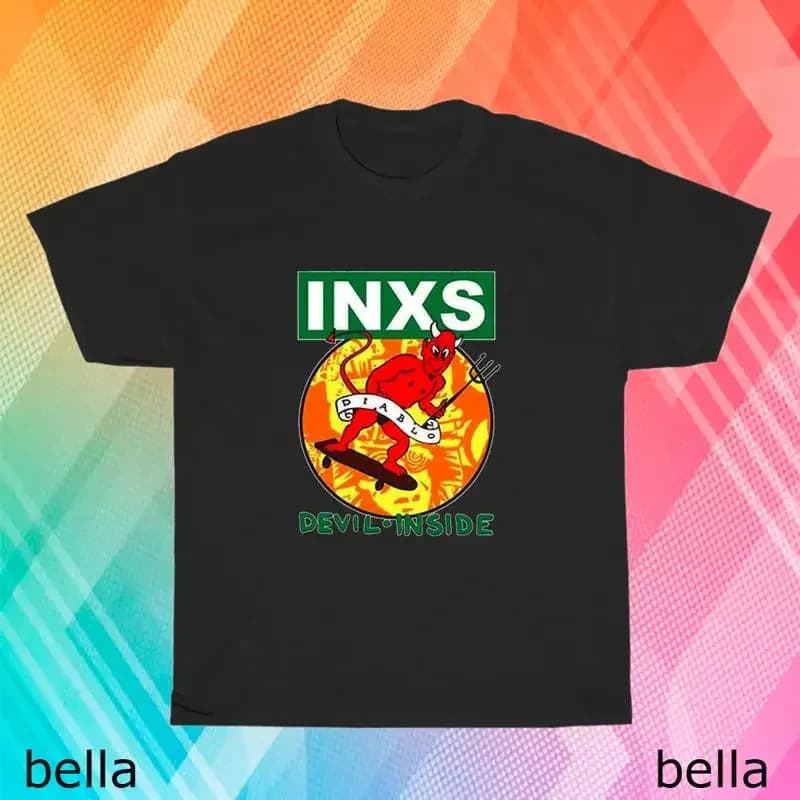 New T-shirt with IINXS DEVIL INSIDE logo, funny, size from S to 5XL