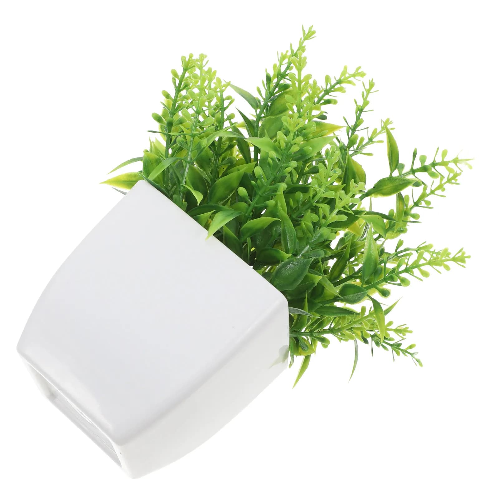 Pianta di Lavanda Artificiale Realistica in Vaso, Decorazione per Interni, Piccola Pianta Finta da Scrivania per Ufficio, Finto Verde in Plastica per Casa