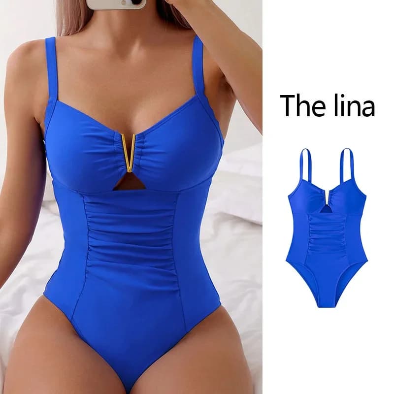 2026 new European and American suspender slim conservative one-piece swimsuit women's body sculpting belly bikini swimsuit
