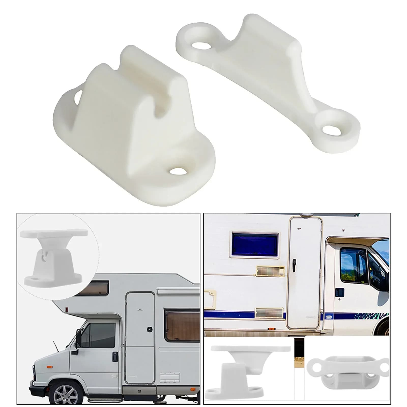 1 Pc Caravan o camper porta principale in plastica bianca fermo fermo porta CDR7 Kit fermo porta auto-chiusura porta a forma di T