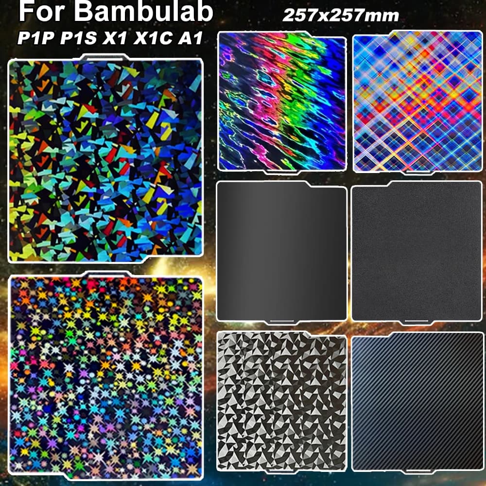 Per Bambu Lab A1 Piastra di stampa Accessori per stampante 3D Letto riscaldato a doppia faccia Bambulab P1P P1S A1 PEI Foglio per Bambu Lab X1 Carbonio