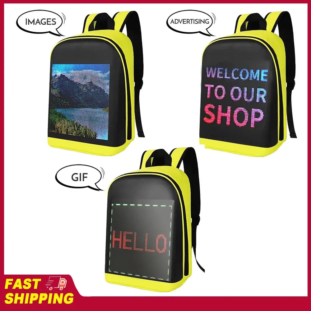 Zaino pubblicitario con schermo LED a colori personalizzabile, zaino da viaggio, zaino scolastico per uomini, donne e studenti universitari