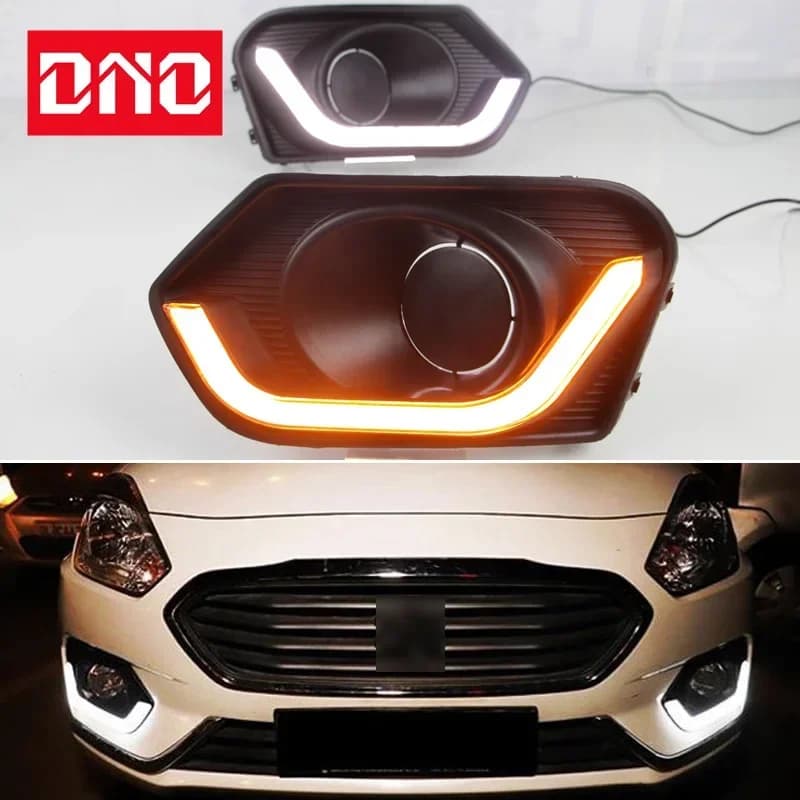 Auto LED DRL 12V Luci Diurne Per Suzuki Dzire 2017 2018 2019 Giallo Indicatori di direzione Diurni Fari Lampada di Guida Auto