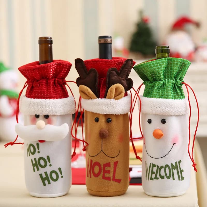 Sacchetto regalo per bottiglia di vino di natale sacchetto regalo durevole riutilizzabile di fascia alta facile da pulire