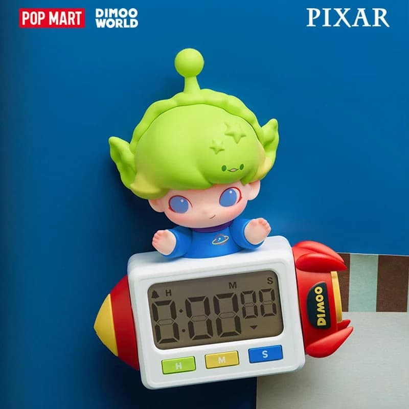 POP MART DIMOO WORLD PIXAR Series Timer Refrigerator Magnet Blind Box Mystery Box Toys Kawaii Ornaments Figurines Home Decor
