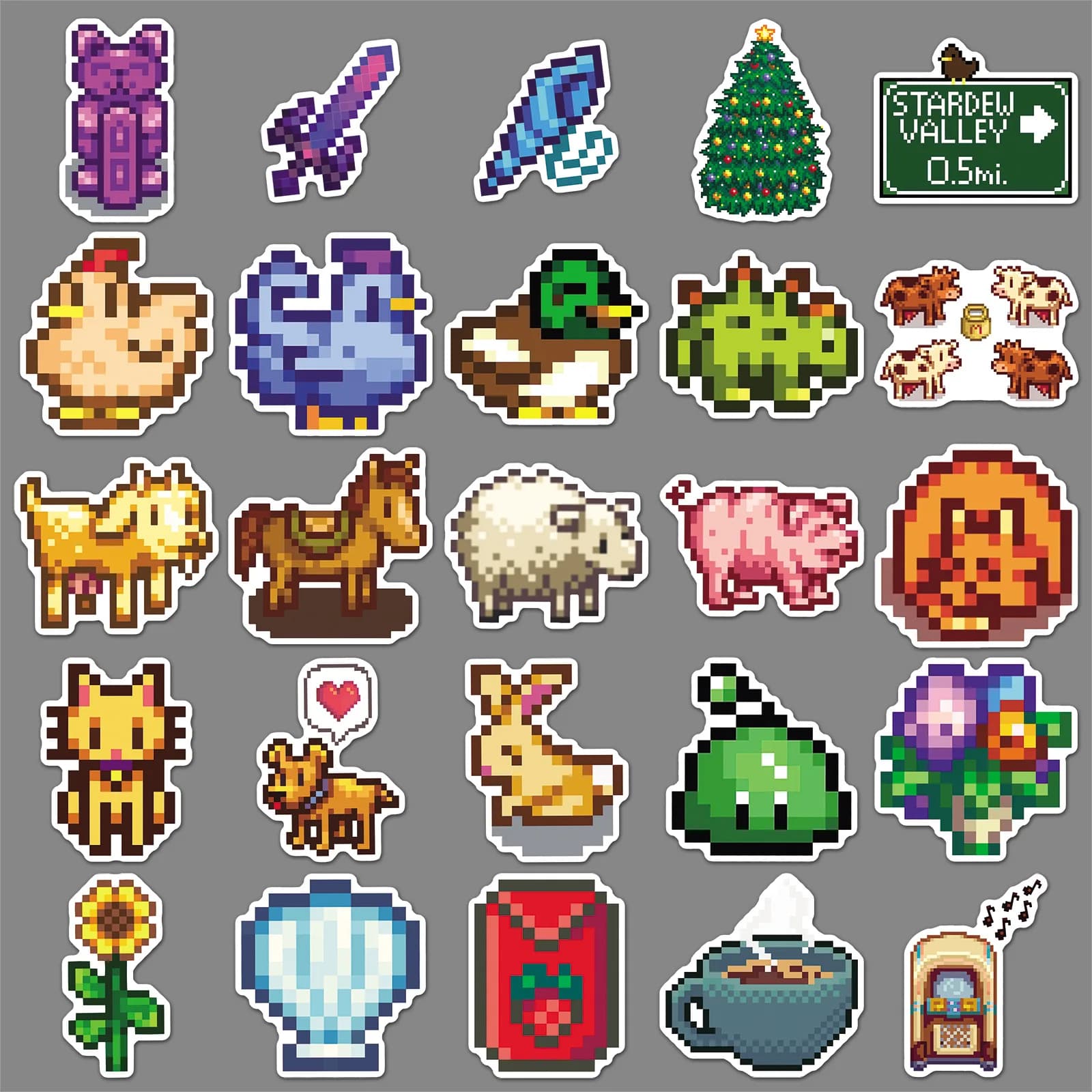 10/50PCS Divertente Gioco di Pixel Stardew Valley Adesivi Cartoon Bambini Giocattoli Decorazione Telefono Chitarra Notebook Skateboard Graffiti Decalcomanie