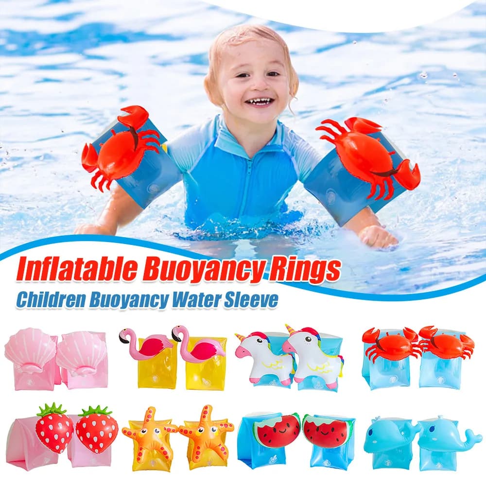 Anelli di Galleggiamento Gonfiabili in PVC per Bambini, Maniche Galleggianti Sicure ed Elastiche Resistenti all'Usura per Sport Acquatici e Apprendimento