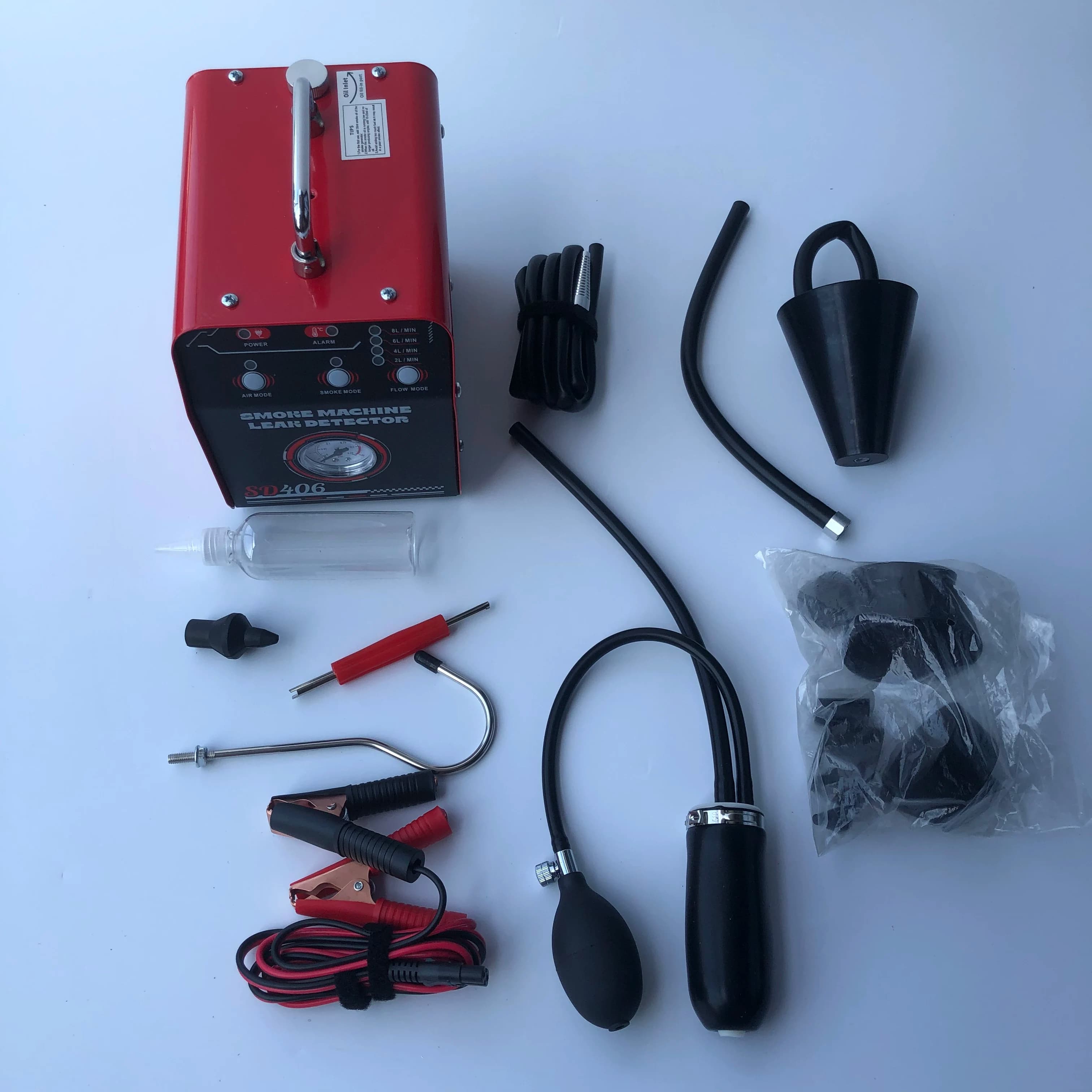 Fumo automobilistico MaSD403-SD407 Rosso chine per auto camion - Rilevatore di perdite di pressione dell'aria EVAP Rileva l'analizzatore di perdite di fumo del tubo