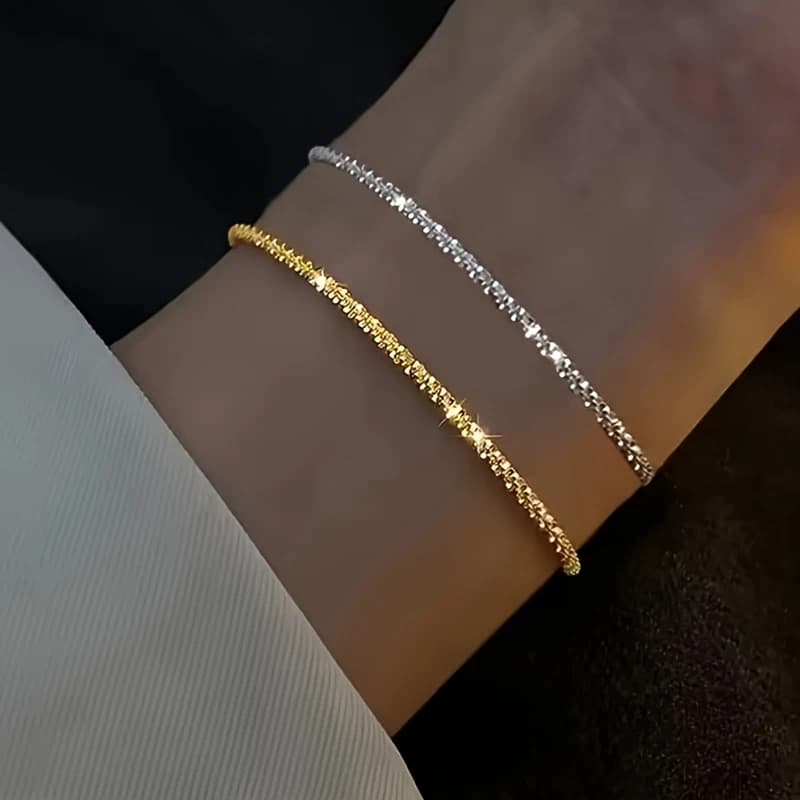 Bracciale scintillante placcato in argento S925 per donna, gioielli chic, eleganti e versatili per le vacanze casual, da indossare tutti i giorni, regalo per la festa della mamma