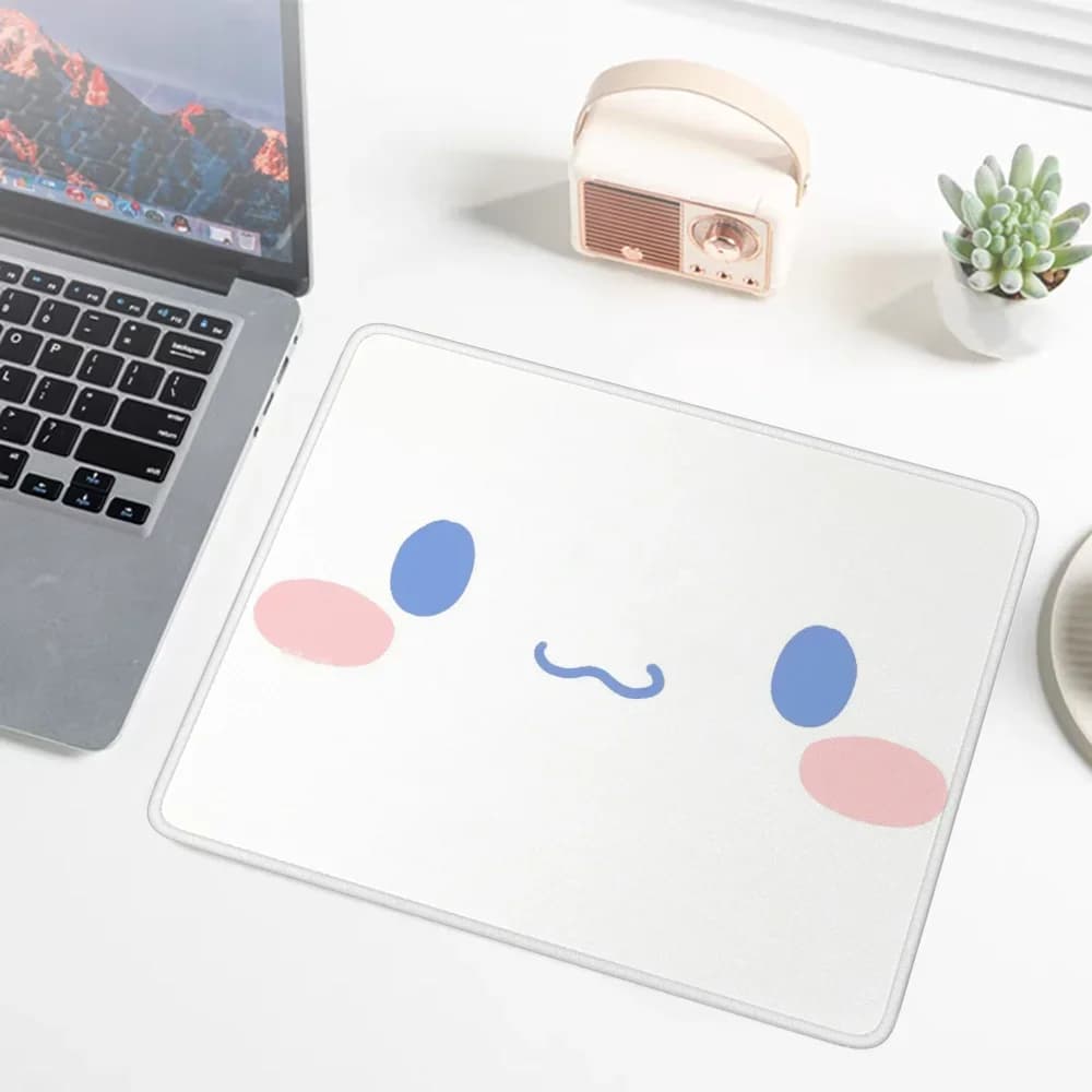 Computer mouse mat Cartoon Simple Sanrio Cinnamoroll, game PC accessories, cute leather keyboard mat for small players on the table