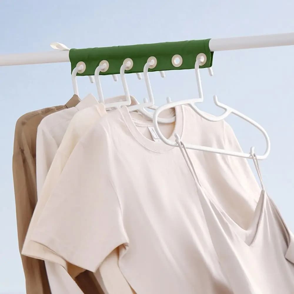 Removable Windproof Hanger 6 Holes Foldable Fabric Clothing Clip Anti Slip Multifunctional Travel Clothes Drying Rack