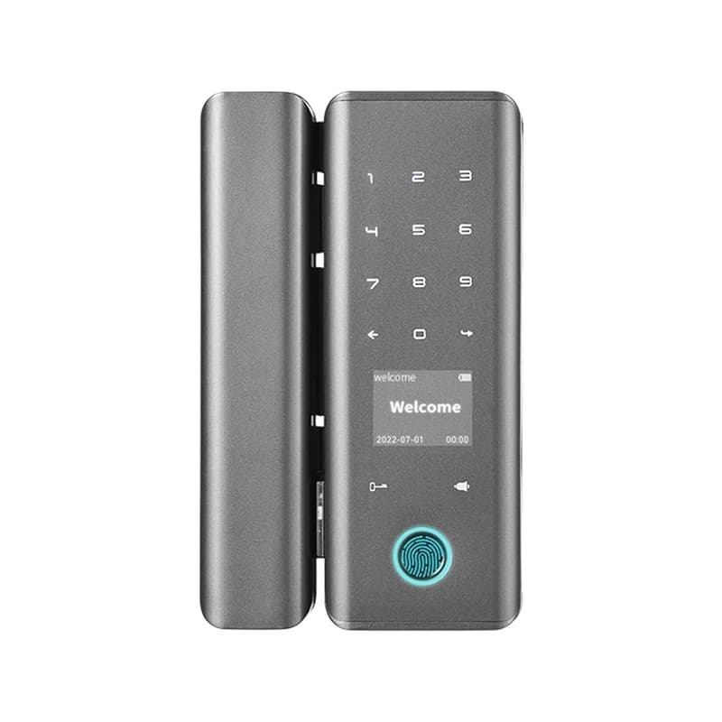 Serrature intelligenti Wifi Porta ad alta sicurezza Impronta digitale Serratura intelligente per porta Vetro Acciaio Serratura per porta scorrevole in vetro a doppio lato