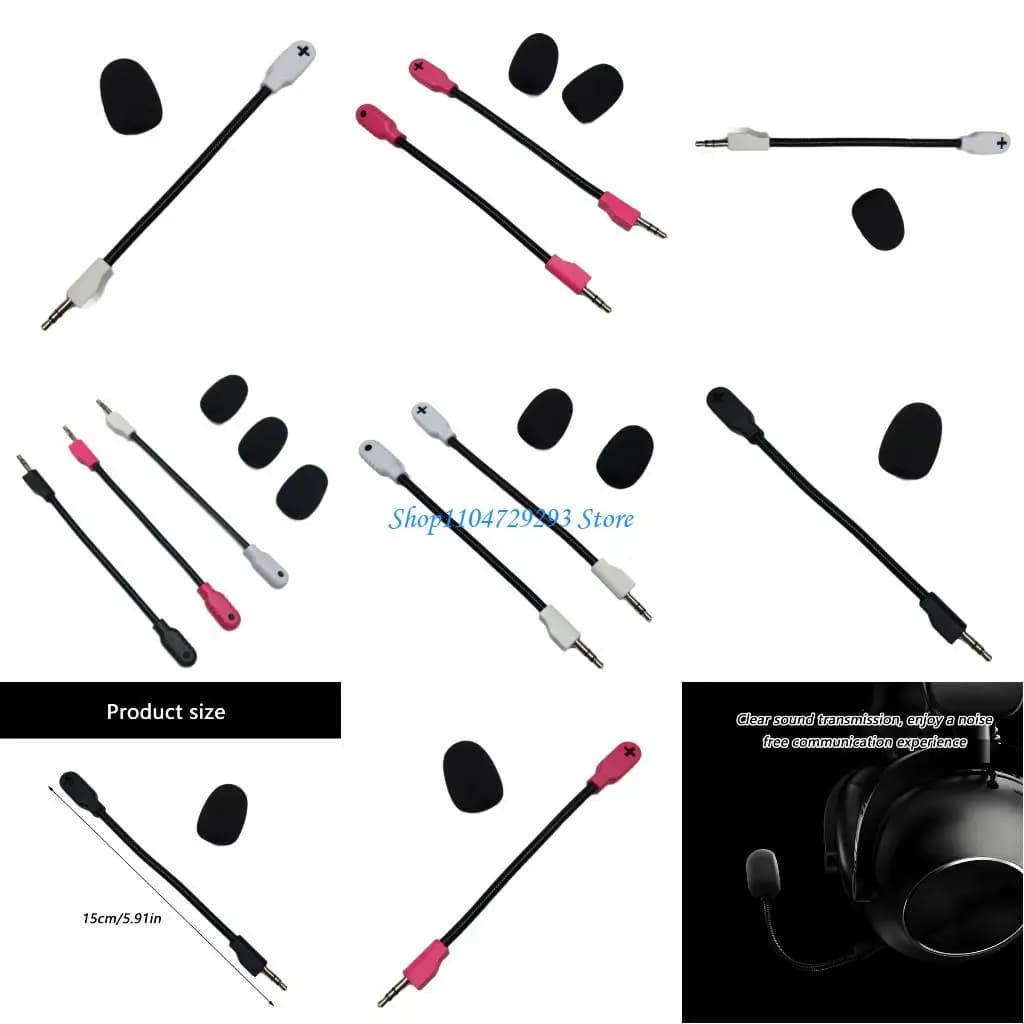 Y2GD 3.5 mm Microphone for Headphones Microphone Headphones Black Foam Cover