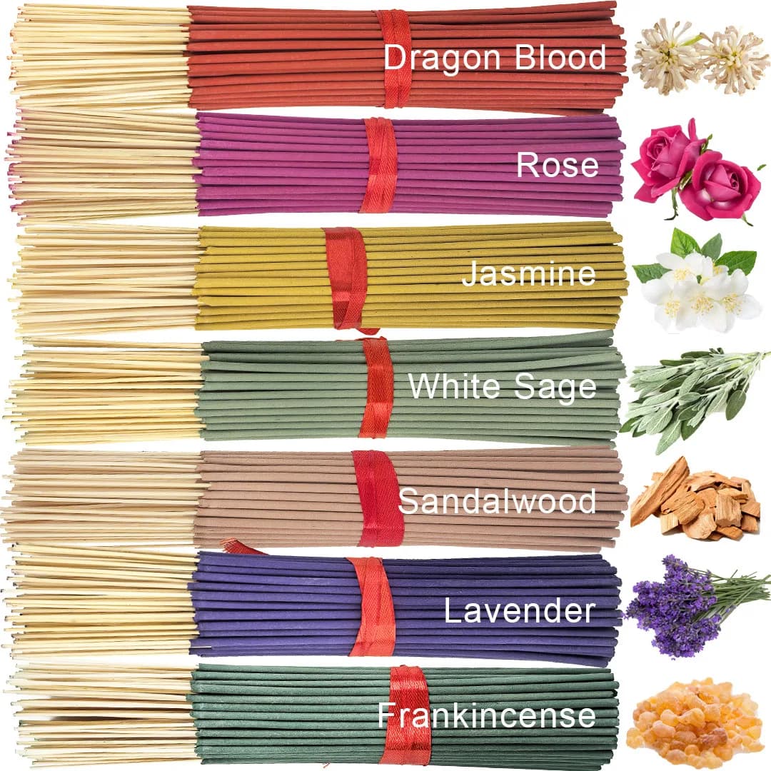 14 set of 280 incense sticks, lavender, milky fragrance, jasmine, pink, sandalwood, white sage and dragon blood fragrances, suitable for home, office, yoga, meditation, after meals, reading, music, long lasting fragrance