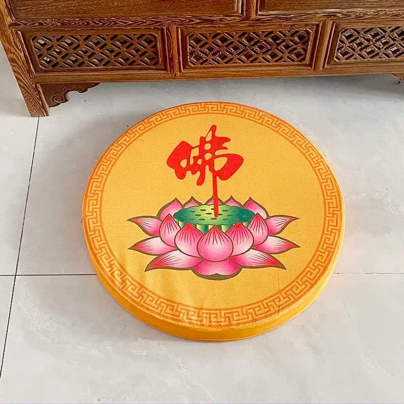 40x5CM Lotus Worship Mat Circular Futon Cushion Flax Printed Futon Meditation Mat Coussin Fourrure Luxe Almohada Para Silla