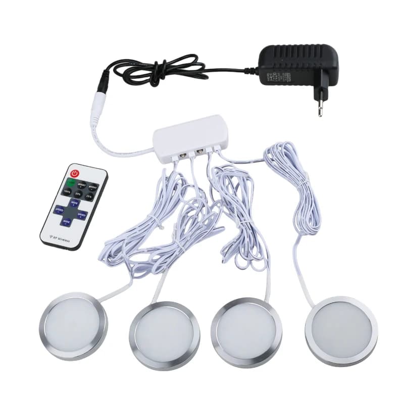 Hot Under Cabinet LED Luci notturne Vetrina Lampada da armadio Telecomando per HomeKitchen Vetrina Guardaroba Armadio Decor 12V