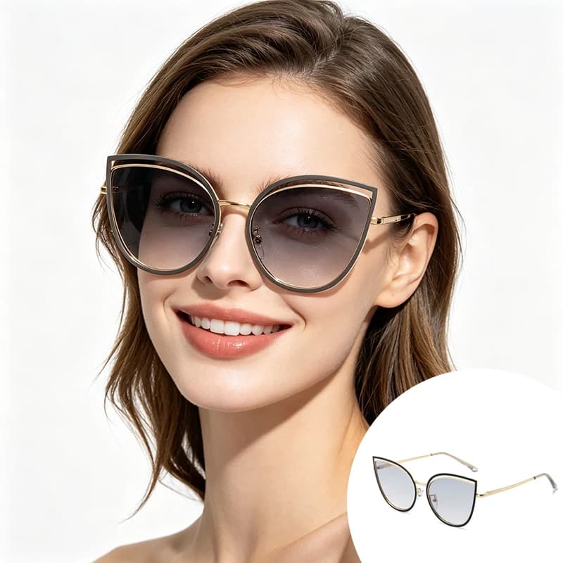 Nuovi Occhiali da Sole Cat-eye alla Moda per Donne, Occhiali di Lusso di Alta Gamma con Protezione UV, Stile Trendy per Fotografia di Strada