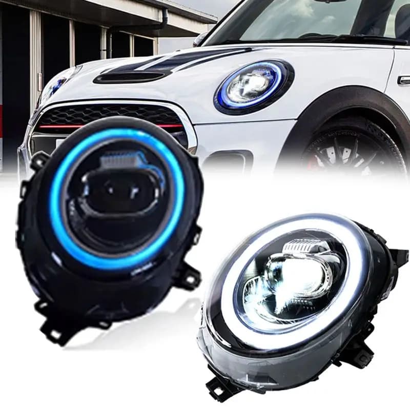 Gruppo Fari a LED Completo con Proiettore e Luci Diurne per BMW Mini Cooper F56 F57 F58 F59 2014-2019, Accessori Auto