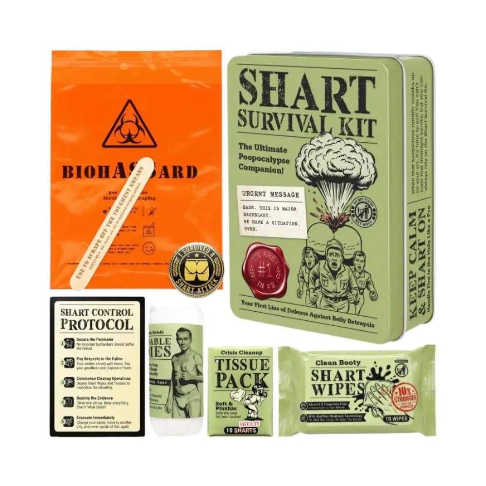 Kit di Sopravvivenza Shart - Regalo Divertente per Adulti, Set di Scherzi d'Emergenza per White Elephant, Compleanno e Regali per la Calza di Natale
