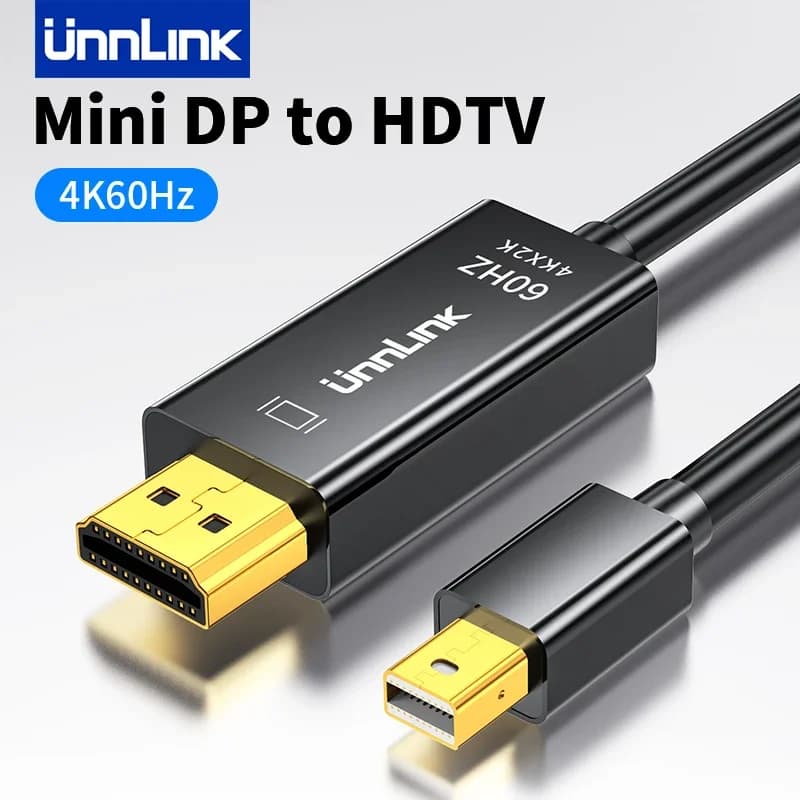 Unnlink 4K 60Hz Mini DisplayPort a HDMI Cavo Thunderbolt Mini DP a HDMI HD TV Adattatore per MacBook Pro Air Mini Imac Lenovo