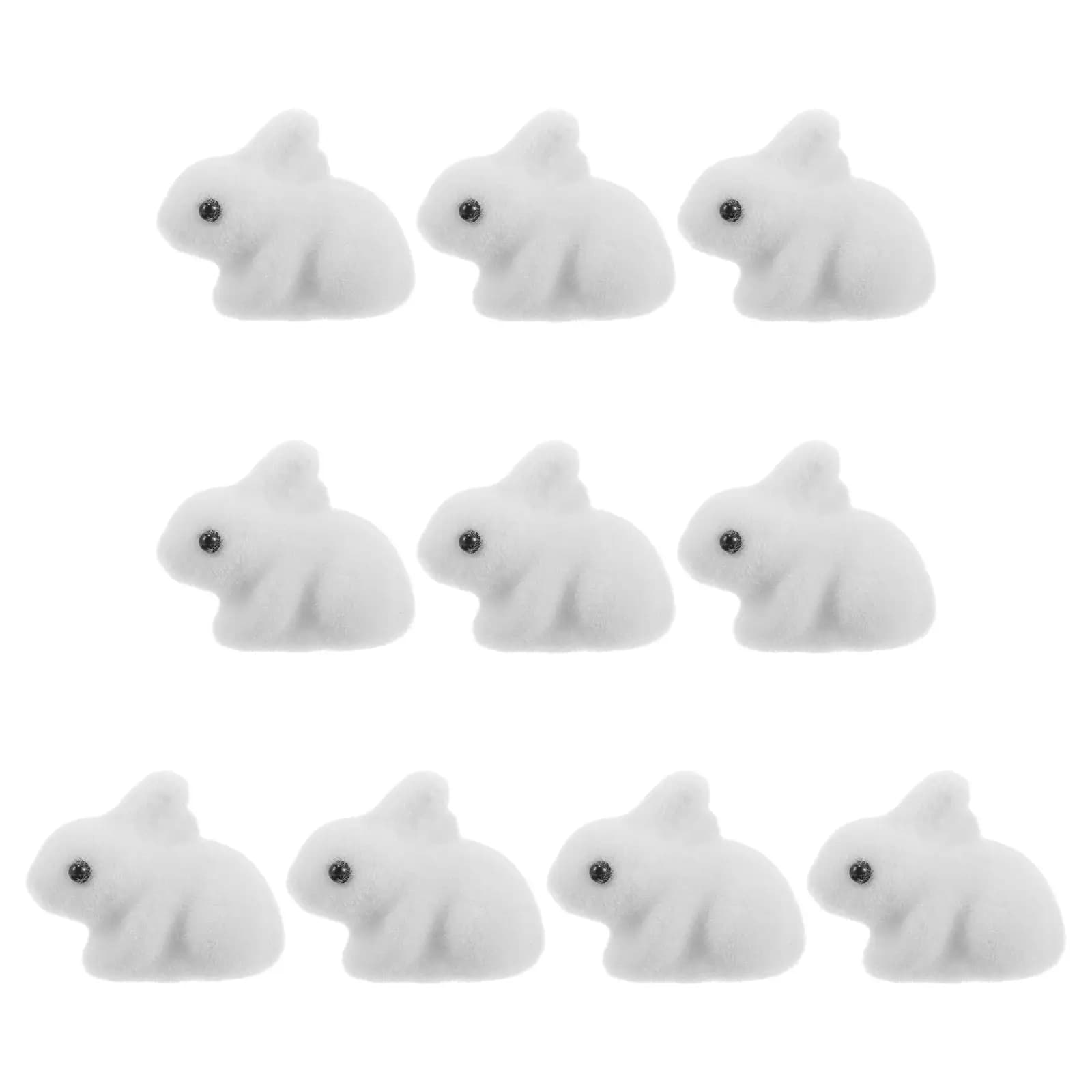 10Pcs Charming Miniature Rabbit Decorations Garden Potted Plant Decoration Micro Landscape Animal Ornaments Dollhouse Outdoor