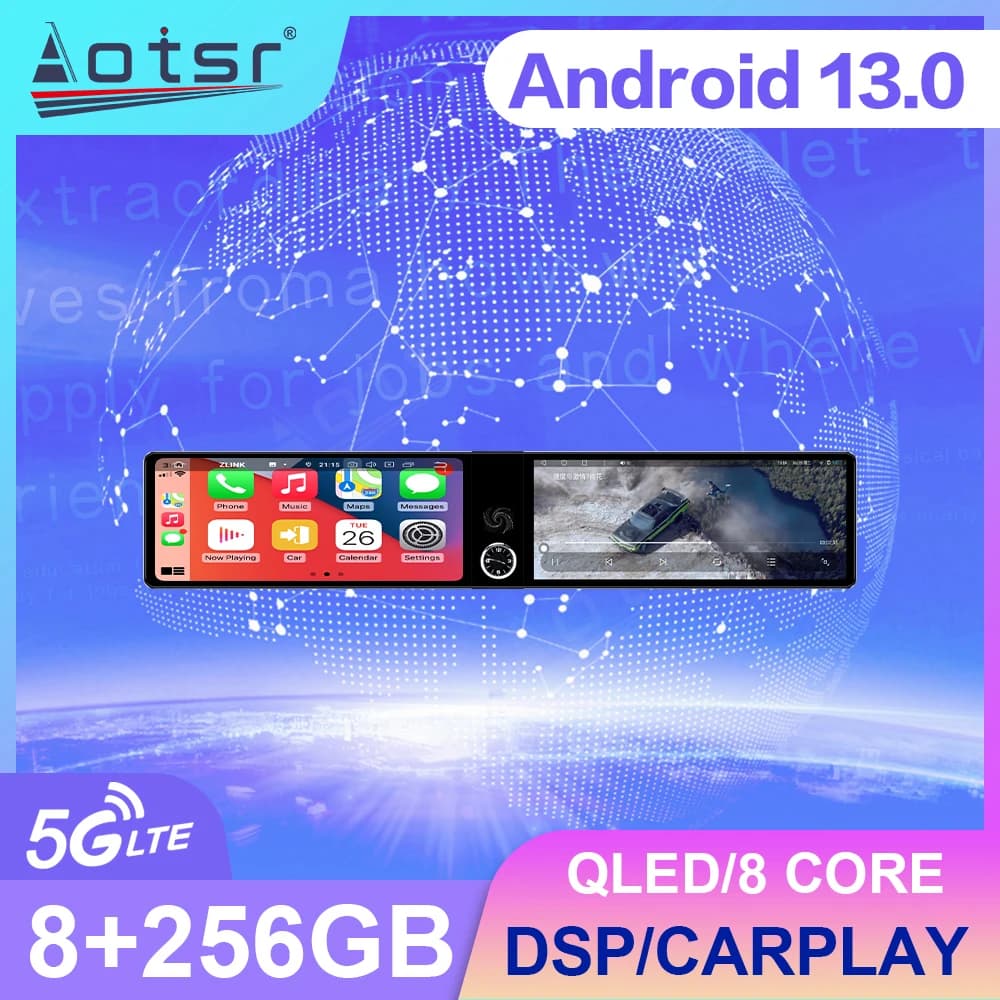 Dual 12.3 Inch Screen Android 13 For Ford Focus 2019-2022 Car Radio GPS Navigation Multimedia Player Stereo Head Unit Carplay