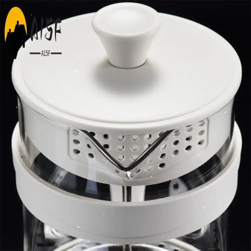 A15F-French Press Coffee Maker, White Coffee Presses Tea Makers With Borosilicate Glass Cold And Hot Brew Coffee