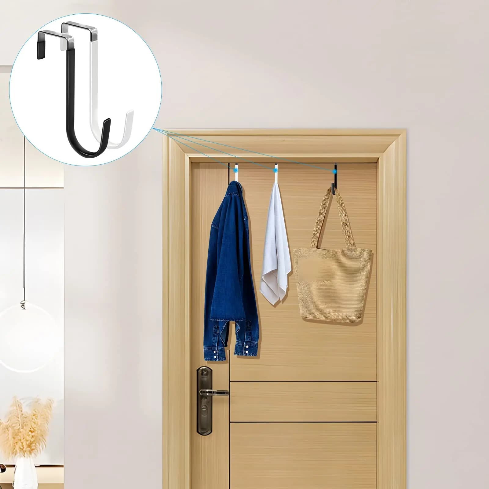 Ganci appendiabiti con ganci organizer in gomma per soggiorno, bagno, camera da letto, cucina, per appendere vestiti, asciugamani, cappelli, cappotti