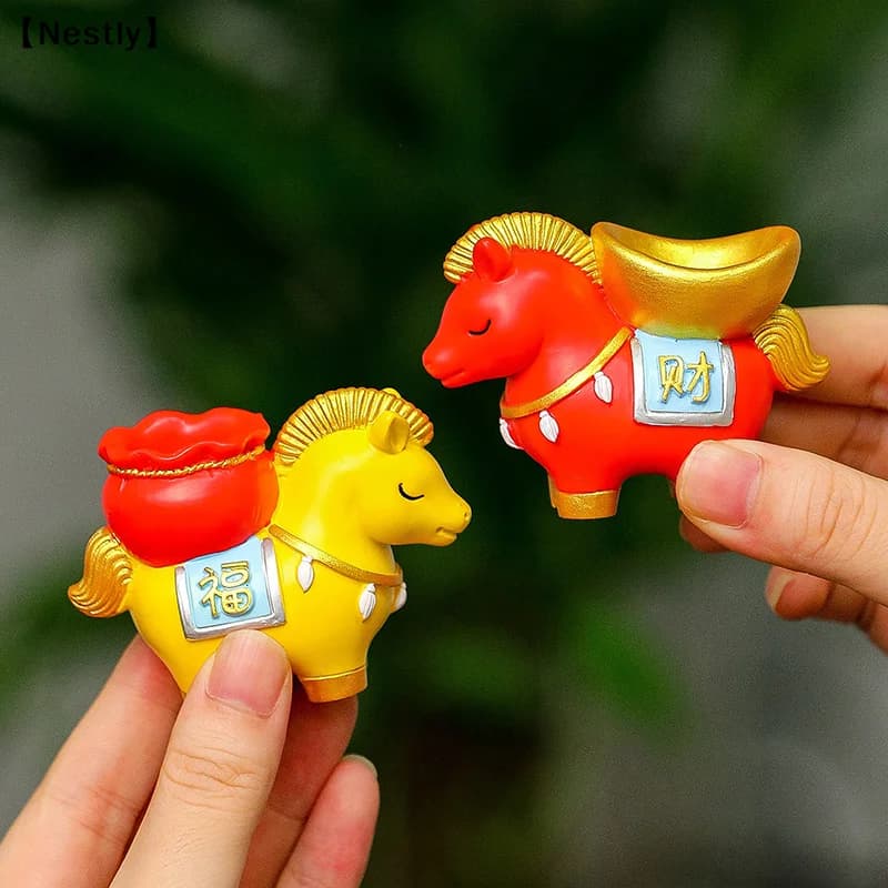 Bruciatore di incenso a forma di pony in resina, design ornamentale creativo, porta bastoncini di incenso a forma di pony, Anno del Cavallo [Nest]
