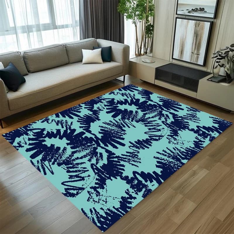 Tappeto Boho Tie-Dye Antiscivolo con Stampa Astratta, Lavabile, Stile Vintage per Ingresso, Soggiorno, Stanza dei Bambini