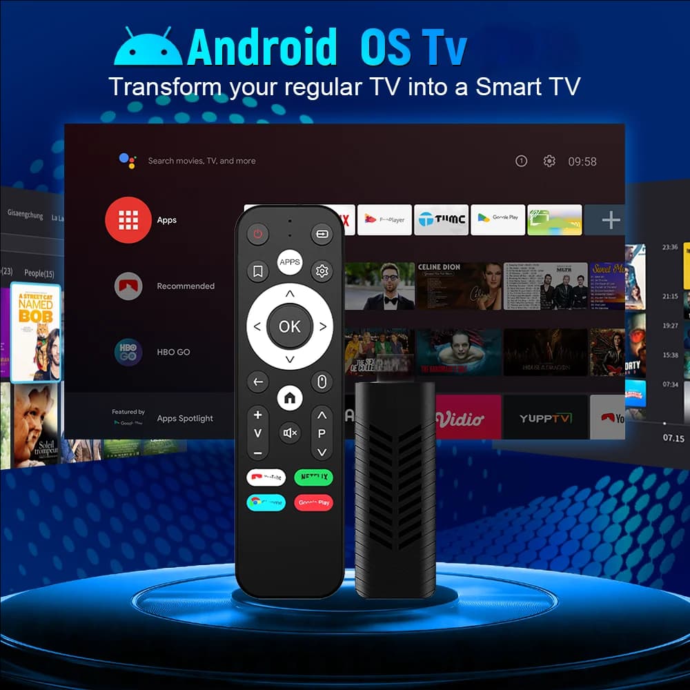 New Velec Android 14 TV Stick with Video Decode 4K, Intelligent Multimedia Reader, WiFi Dual Band 2.4G/5G, Netflix and YouTube support for HD TV