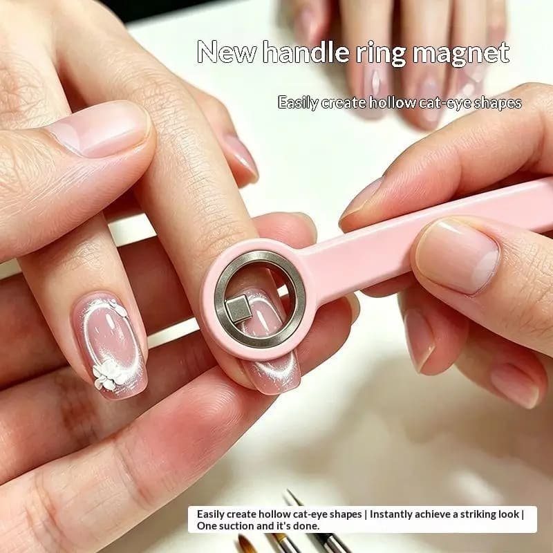 Anello Magnetico con Manico per Smalto Gel Effetto Occhio di Gatto, Strumento Innovativo per Appassionati di Unghie