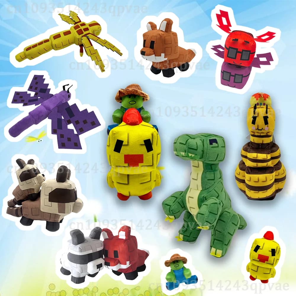 New Chicken Plush Toys Grow Garden Kawaii Bee Stuffed Dolls Cartoon Red Panda Animals Plushie Toys Kids Chlidren Birthday Gifts