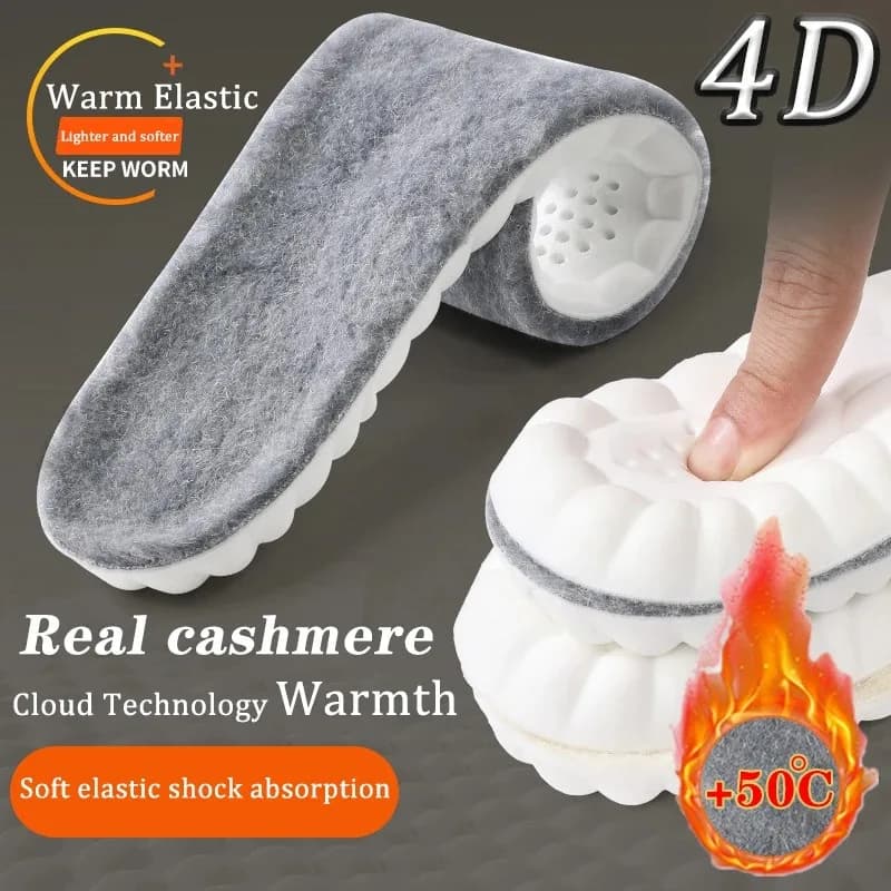 2 pezzi solette termiche autoriscaldanti per piedi memory foam termico in lana calda invernale per uomo donna scarpe sportive cuscinetti per scarpe autoriscaldanti