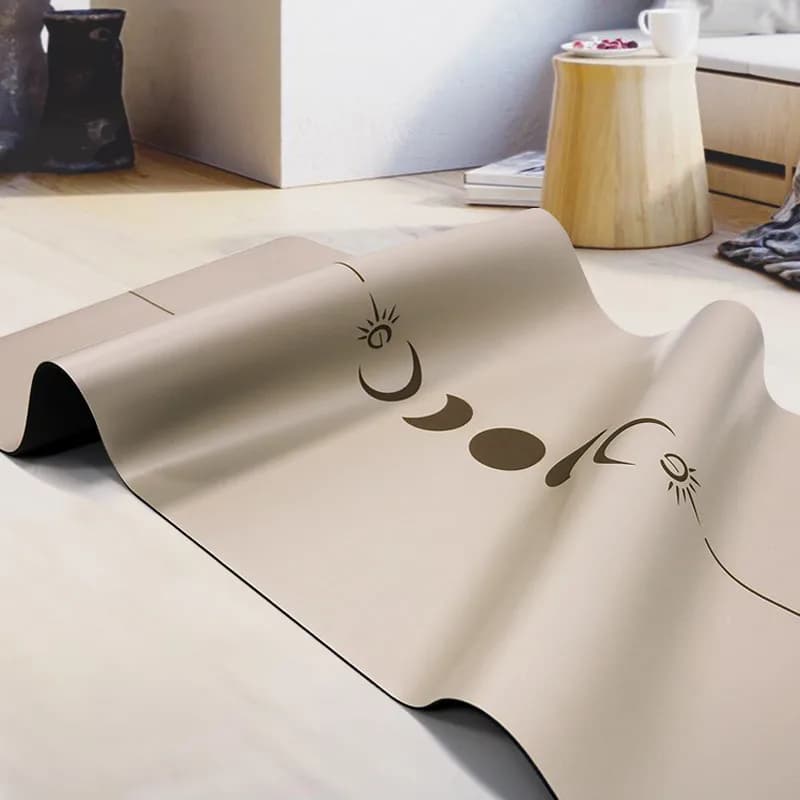 Rubber PU Yoga Mat Thick Wide Non Slip Sweat Absorbing Custom Moon Sun Fitness Jump Rope Cushion