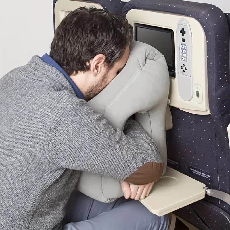 Cuscino da viaggio gonfiabile portatile a forma di U - per il supporto della testa del collo durante i voli a lunga distanza Pendolarismo Piscando Facile da riporre