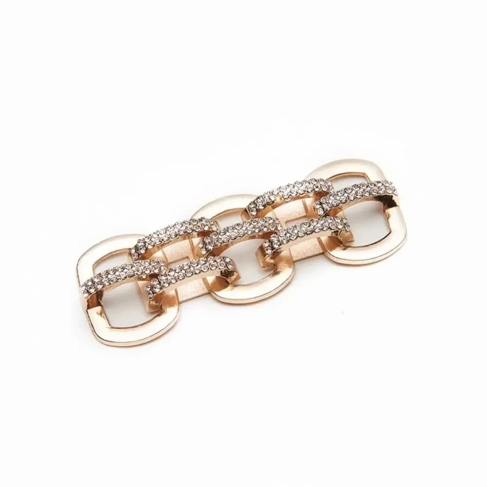 Fibbie in Metallo per Scarpe, Catene in Metallo con Strass, Fibbie in Metallo per Borse