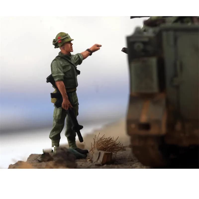 Modello in scala 1:72 3 pezzi in resina soldati corazzati statunitensi riposo e recuperare soldato action figure collezione di accessori scena fai da te display