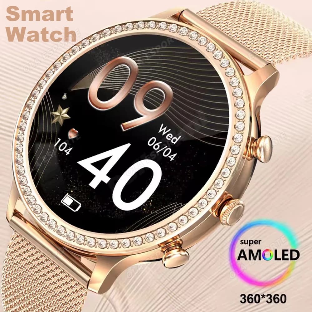 Women's Fashionable Smart Watch Bluetooth Sleep Health Monitor Custom Sport Fitness Smartwatch Waterproof Women's Gift