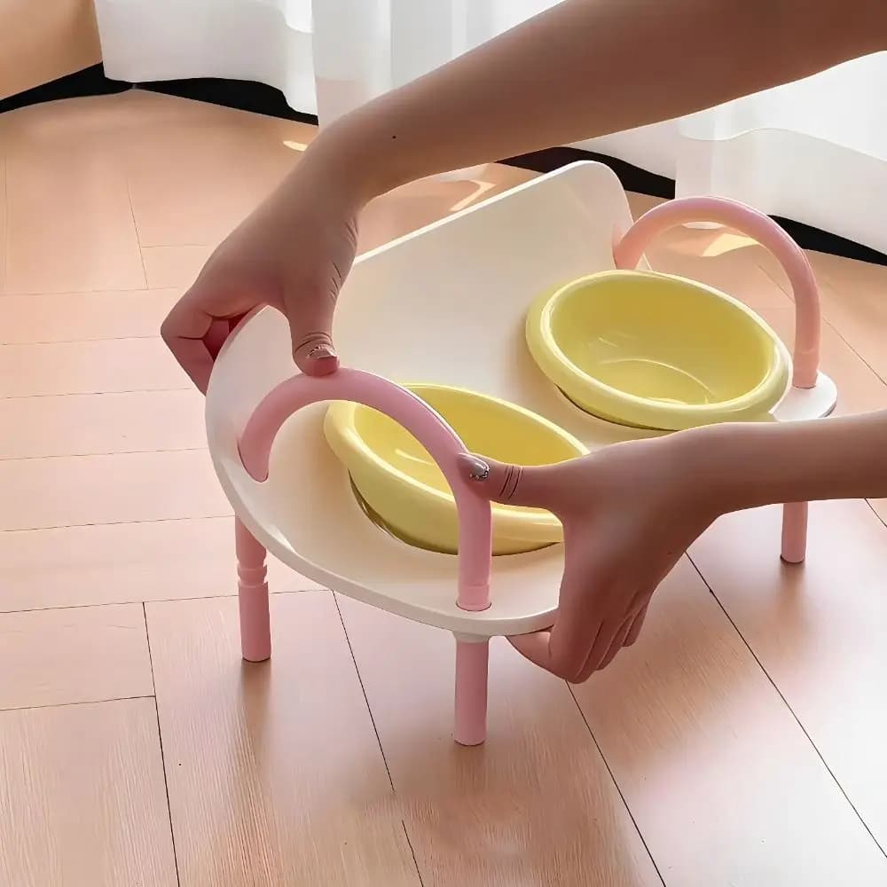 Ceramic Pet High Footed Bowl Double Bowls Non-Slip Cat Food Water Bowl Neck Protection Anti-flip Pet Food Dispenser Wet Dry Food