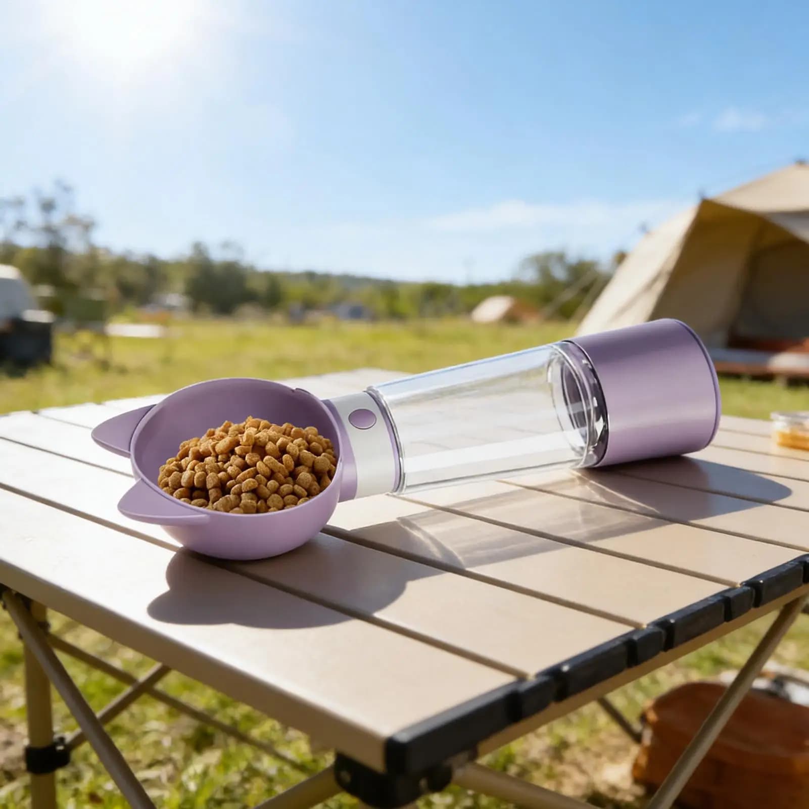 Ciotola portatile per cani 2 in 1, tazza portatile a prova di perdite, borraccia per animali domestici per cuccioli, passeggiate, escursioni, auto, spiaggia, campeggio all'aperto