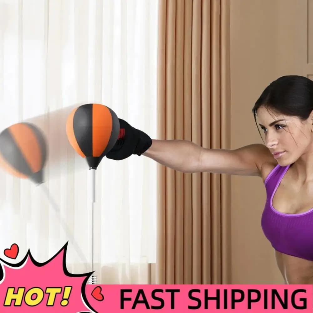 Adjustable boxing bag set in height with Fast Ball for Training, Stress and Fitness Lift