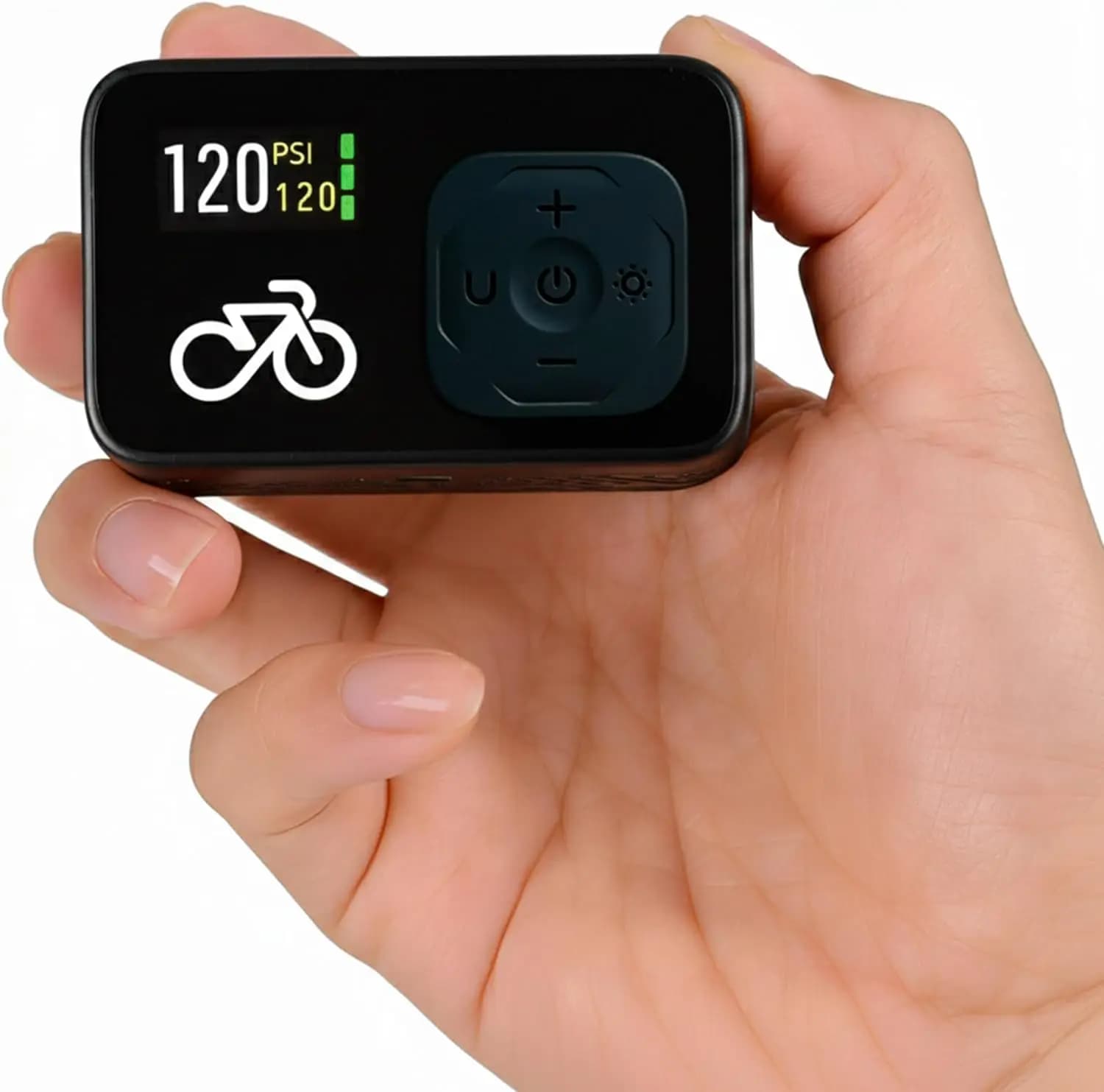 Mini Pompa Elettrica per Bicicletta con Manometro Digitale, Spegnimento Automatico a 120 PSI, Ricarica USB-C per Valvole Presta e Schrader